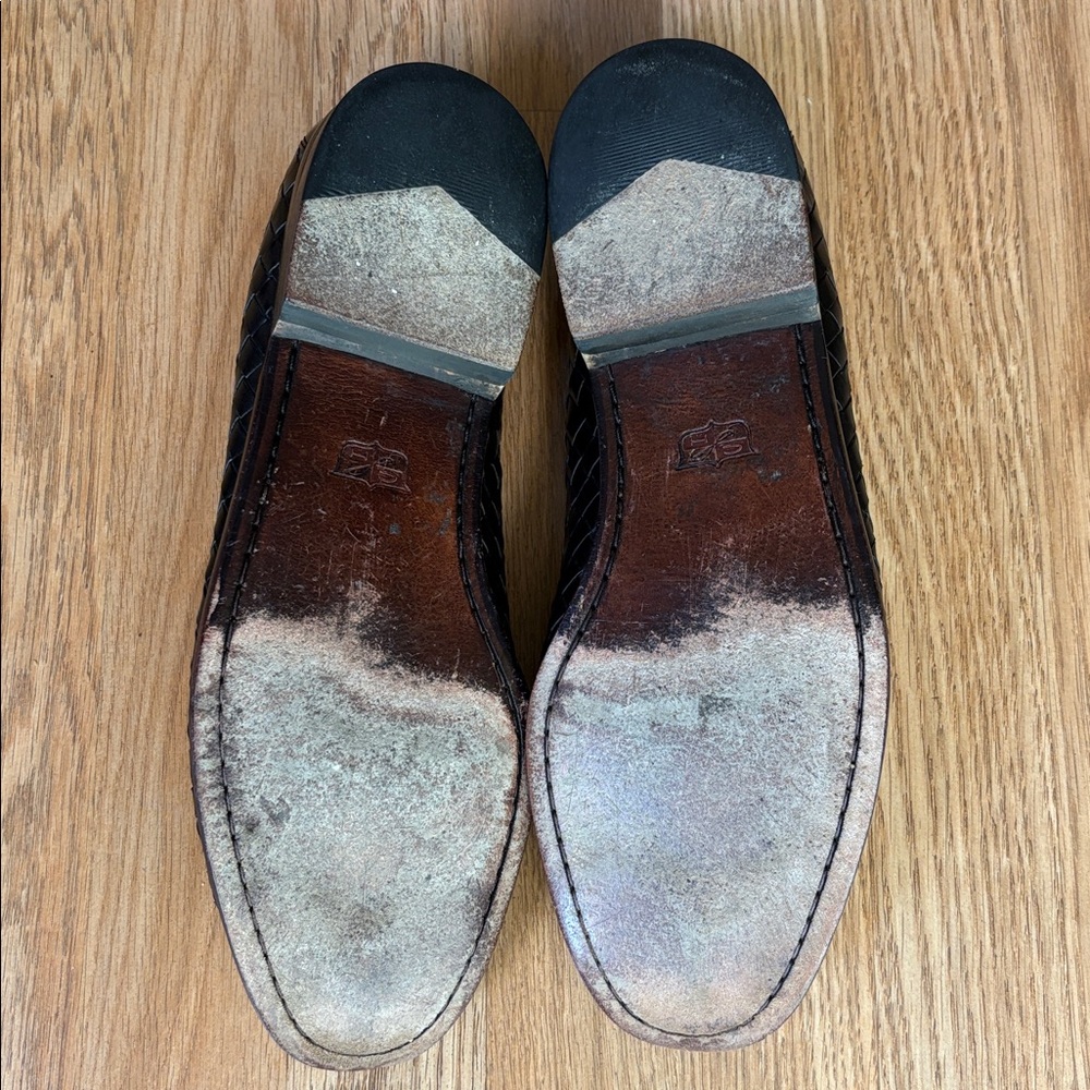 Cole Haan black woven leather men's slip on classic loafers timeless Sz 12 - Picture 6 of 7